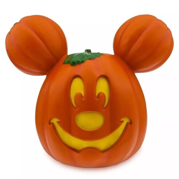 2024 Disney Parks medium Mickey Mouse Light Up Pumpkin Jack-O-Lantern Blow Mold - Picture 2 of 8